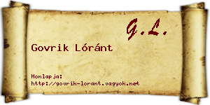 Govrik Lóránt névjegykártya