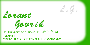 lorant govrik business card